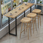 Mesa moderna de altura de barra, mesa de Pub Bistro con tapa de madera maciza para sala de estar