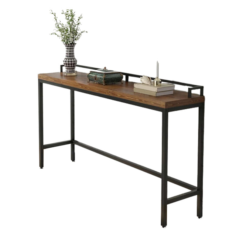 Industrial Bar Height Table Solid Wood Top Bistro Pub Table with Metal Legs Clearhalo 'Bar Furniture' 'Bar Tables' 'bar_tables' 'furn' 'furn_bar_tables' 'Furniture' 'Kitchen & Dining Furniture' 6474317