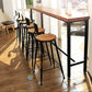 Industrial Bar Height Table Solid Wood Top Bistro Table with Black Base 110.2"L x 15.7"W x 41.3"H Without Chairs Clearhalo 'Bar Furniture' 'Bar Tables' 'bar_tables' 'furn' 'furn_bar_tables' 'Furniture' 'Kitchen & Dining Furniture' 6474334