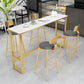 Glam Bar Height Table Faux Marble Top Bistro Table for Patio Use