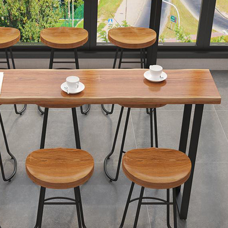 Industriële barhoogtetafel vaste houten top bistro tafel voor patio -gebruik