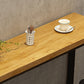 Mesa de altura de barra industrial, mesa de pub tipo bistró con tapa de madera maciza y base de caballete