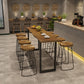 Industrial Bar Height Table Solid Wood Top Bistro Bar Table with Sled Base