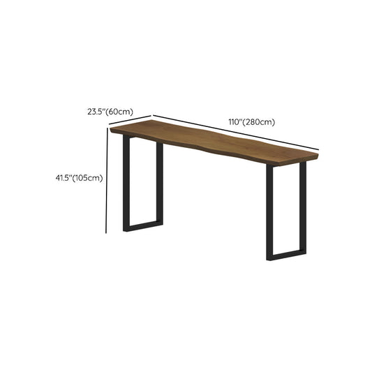 Tavolo da altezza della barra industriale tavolo da bar in legno massiccio con base a slitta