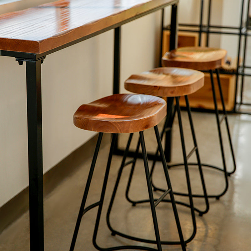 Mesa de altura de barra industrial, mesa Bistro con tapa de madera maciza para uso en patio