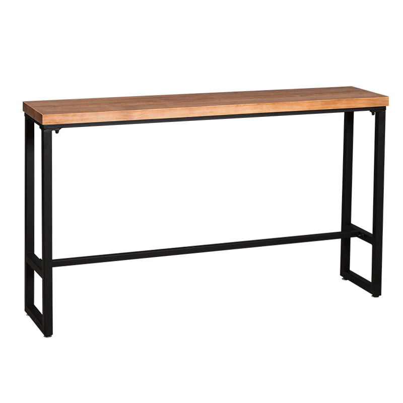 Mesa de altura de barra industrial, mesa Bistro con tapa de madera maciza para uso en patio