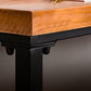 Mesa de altura de barra industrial, mesa Bistro con tapa de madera maciza para uso en patio
