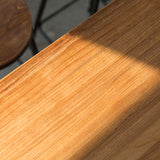 Mesa de altura de barra industrial bistrotable de madera sólida para uso de patio