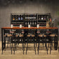 Table de bar rectangulaire à hauteur de barre avec base en métal noir pour utilisation sur patio