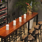 Table de bar rectangulaire à hauteur de barre avec base en métal noir pour utilisation sur patio