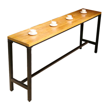Rectangular Bar Height Table Black Legs and Metal Base Bar Table Without Chairs Clearhalo 'Bar Furniture' 'Bar Tables' 'bar_tables' 'furn' 'furn_bar_tables' 'Furniture' 'Kitchen & Dining Furniture' 6474493