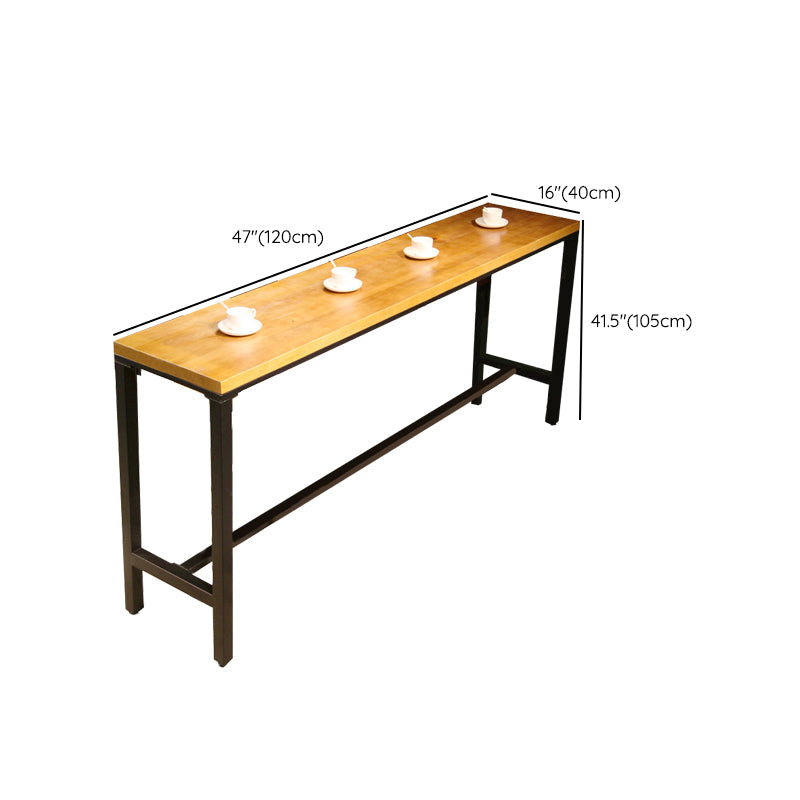 Rectangular Bar Height Table Black Legs and Metal Base Bar Table Clearhalo 'Bar Furniture' 'Bar Tables' 'bar_tables' 'furn' 'furn_bar_tables' 'Furniture' 'Kitchen & Dining Furniture' 6474504