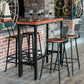 Rectangular Bar Height Table Black Legs and Metal Base Bistro Pub Table 70.9"L x 15.7"W x 41.3"H Without Chairs Clearhalo 'Bar Furniture' 'Bar Tables' 'bar_tables' 'furn' 'furn_bar_tables' 'Furniture' 'Kitchen & Dining Furniture' 6474506