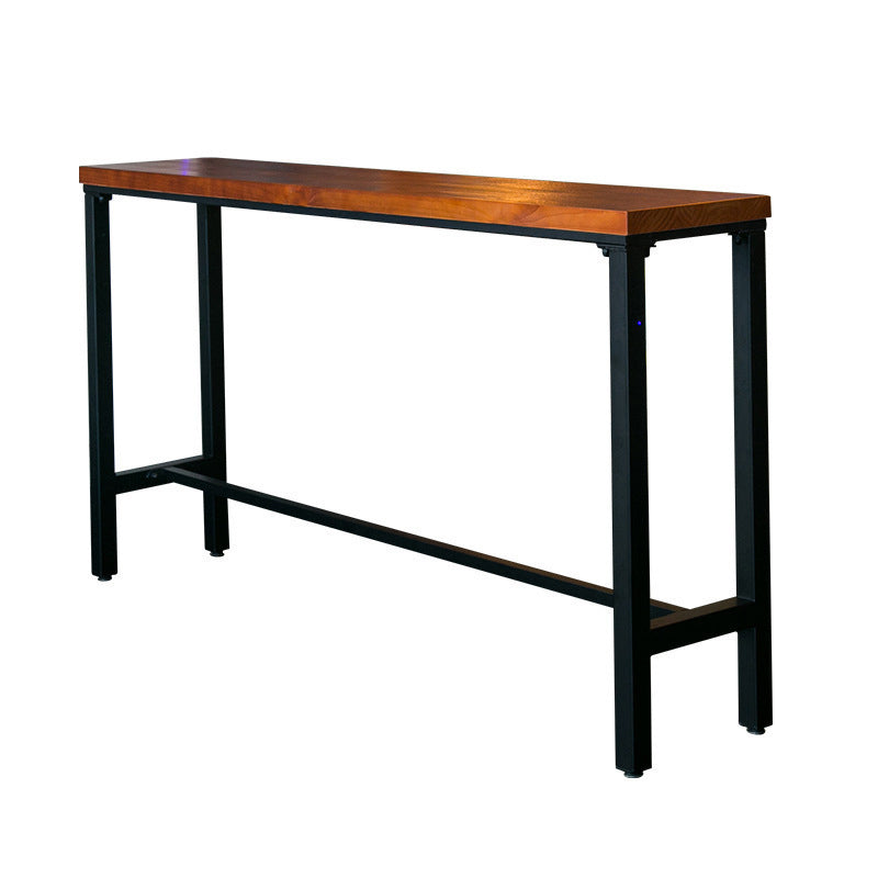Rectangular Bar Height Table Black Legs and Metal Base Bistro Pub Table Without Chairs Clearhalo 'Bar Furniture' 'Bar Tables' 'bar_tables' 'furn' 'furn_bar_tables' 'Furniture' 'Kitchen & Dining Furniture' 6474510