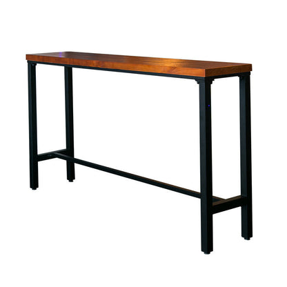 Rectangular Bar Height Table Black Legs and Metal Base Bistro Pub Table Without Chairs Clearhalo 'Bar Furniture' 'Bar Tables' 'bar_tables' 'furn' 'furn_bar_tables' 'Furniture' 'Kitchen & Dining Furniture' 6474510