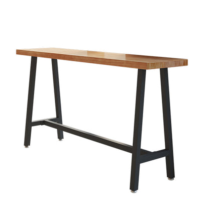 Table de bar rectangulaire à hauteur de bar, base en métal noir, table de bistro pour salon