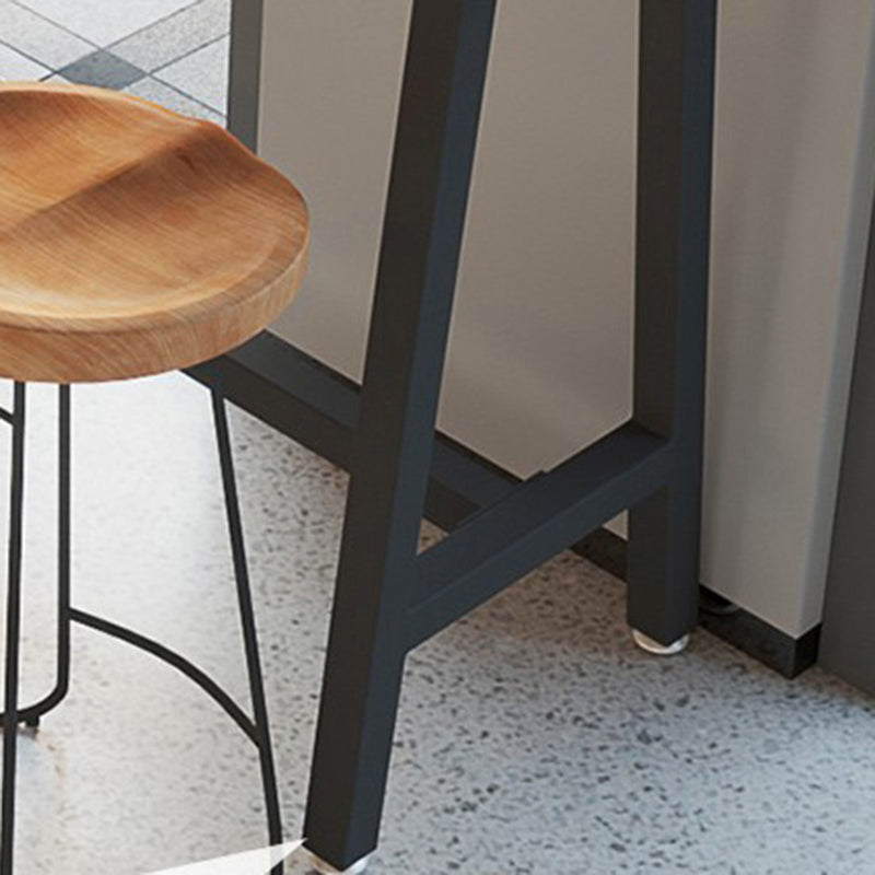 Table de bar rectangulaire à hauteur de bar, base en métal noir, table de bistro pour salon