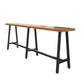 Table de bar rectangulaire à hauteur de bar, base en métal noir, table de bistro pour salon