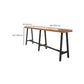 Table de bar rectangulaire à hauteur de bar, base en métal noir, table de bistro pour salon