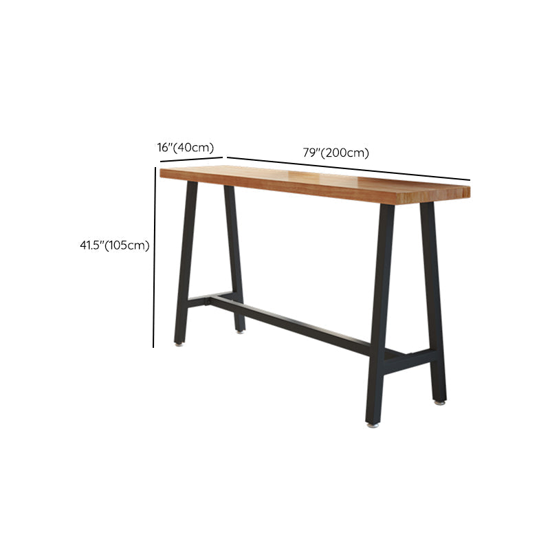 Table de bar rectangulaire à hauteur de bar, base en métal noir, table de bistro pour salon