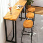 Rectangular Bar Height Table Black Legs and Metal Base Bar Table for Living Room 78.7"L x 15.7"W x 41.3"H Without Chairs Clearhalo 'Bar Furniture' 'Bar Tables' 'bar_tables' 'furn' 'furn_bar_tables' 'Furniture' 'Kitchen & Dining Furniture' 6474562