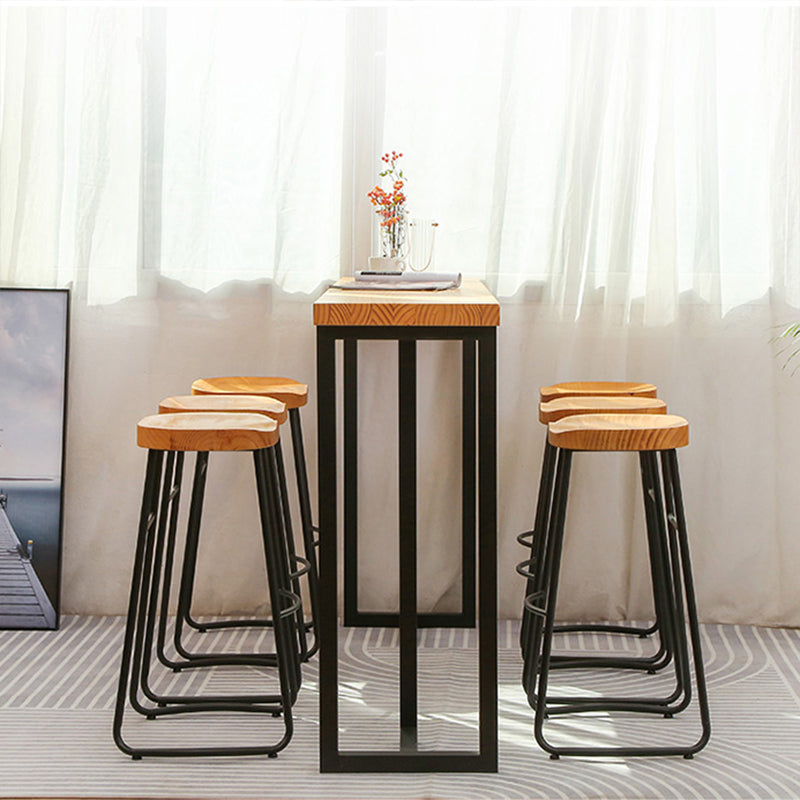 Rectangular Bar Height Table Black Legs and Metal Base Bar Table for Living Room Clearhalo 'Bar Furniture' 'Bar Tables' 'bar_tables' 'furn' 'furn_bar_tables' 'Furniture' 'Kitchen & Dining Furniture' 6474568