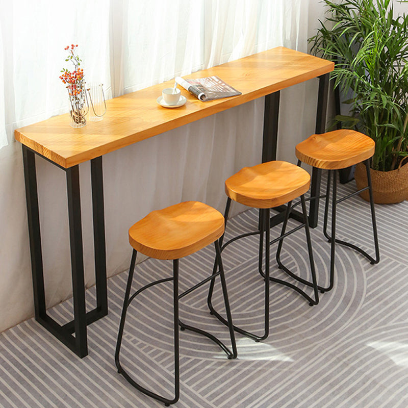 Rectangular Bar Height Table Black Legs and Metal Base Bar Table for Living Room Clearhalo 'Bar Furniture' 'Bar Tables' 'bar_tables' 'furn' 'furn_bar_tables' 'Furniture' 'Kitchen & Dining Furniture' 6474569
