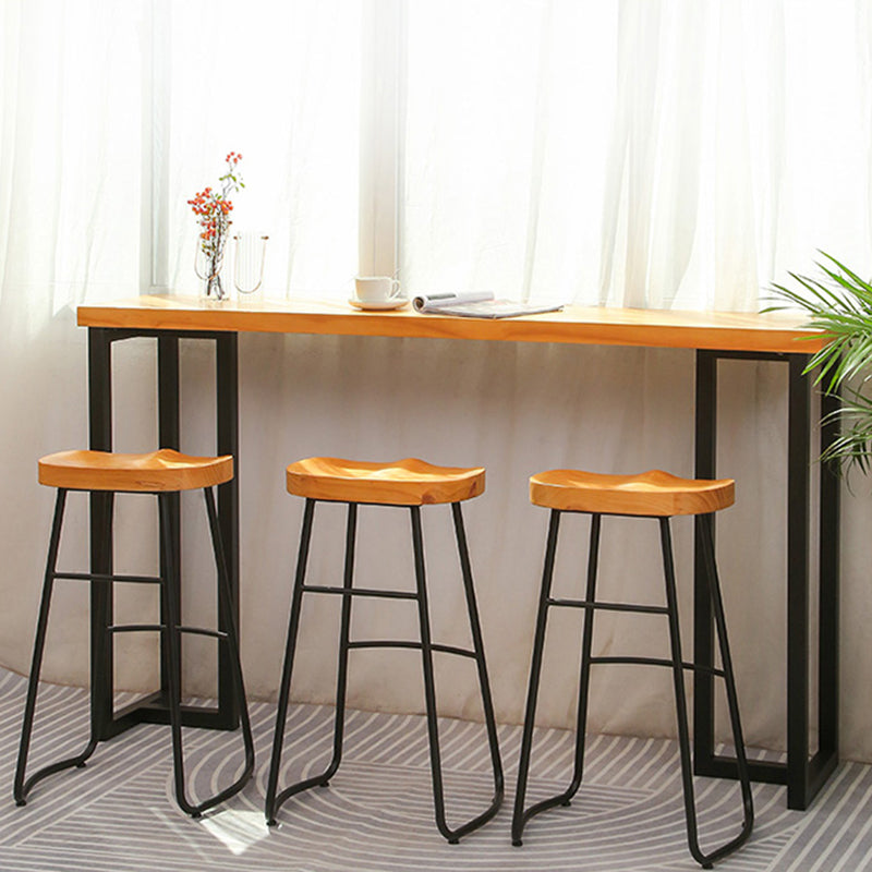Rectangular Bar Height Table Black Legs and Metal Base Bar Table for Living Room Clearhalo 'Bar Furniture' 'Bar Tables' 'bar_tables' 'furn' 'furn_bar_tables' 'Furniture' 'Kitchen & Dining Furniture' 6474570