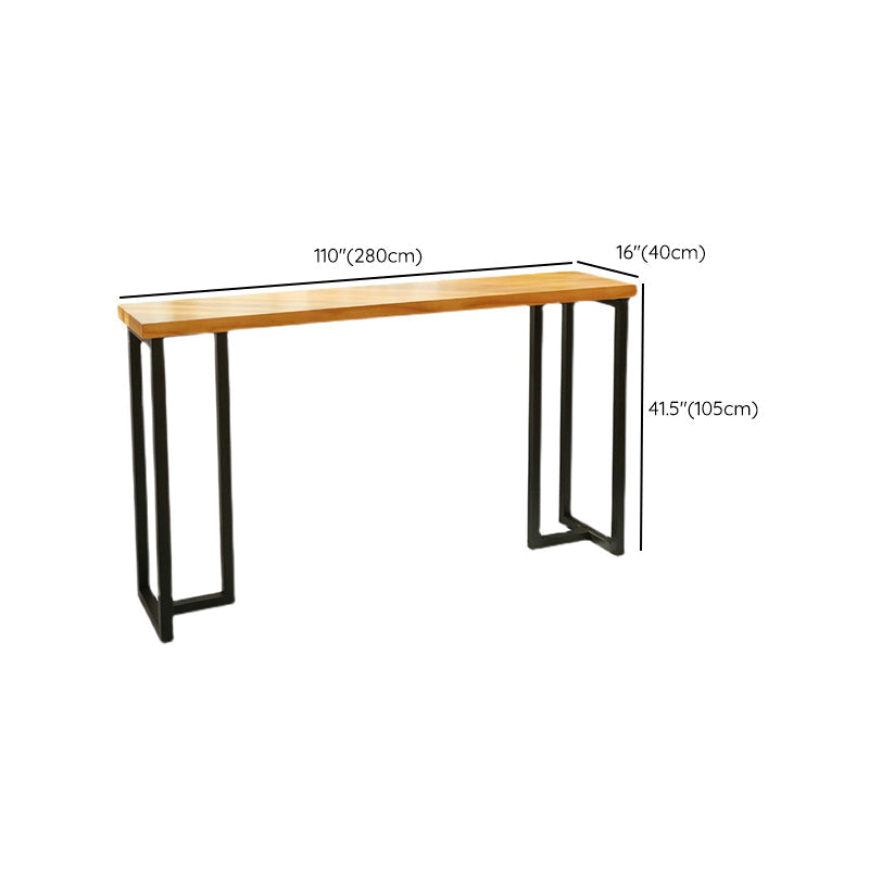 Rectangular Bar Height Table Black Legs and Metal Base Bar Table for Living Room Clearhalo 'Bar Furniture' 'Bar Tables' 'bar_tables' 'furn' 'furn_bar_tables' 'Furniture' 'Kitchen & Dining Furniture' 6474572