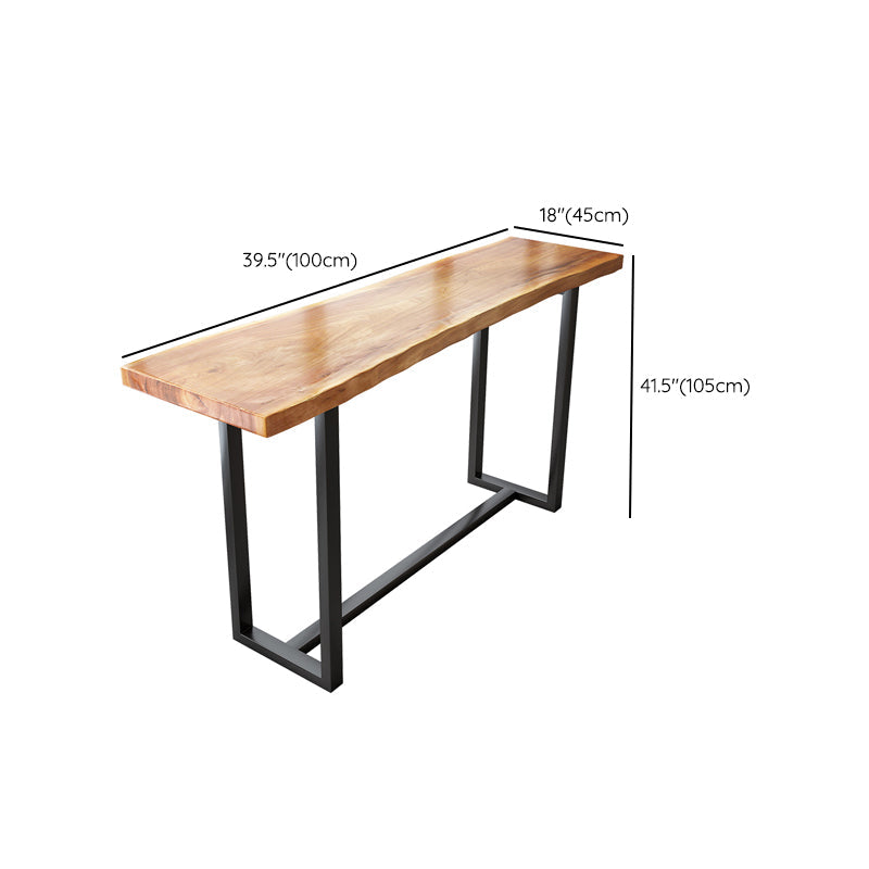 Rectangular Bar Height Table Black Metal Base Bar Table for Dining Room Clearhalo 'Bar Furniture' 'Bar Tables' 'bar_tables' 'furn' 'furn_bar_tables' 'Furniture' 'Kitchen & Dining Furniture' 6474591