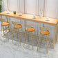 Modern Bar Height Table Solid Wood Top Bistro Bar Table for Dining Room