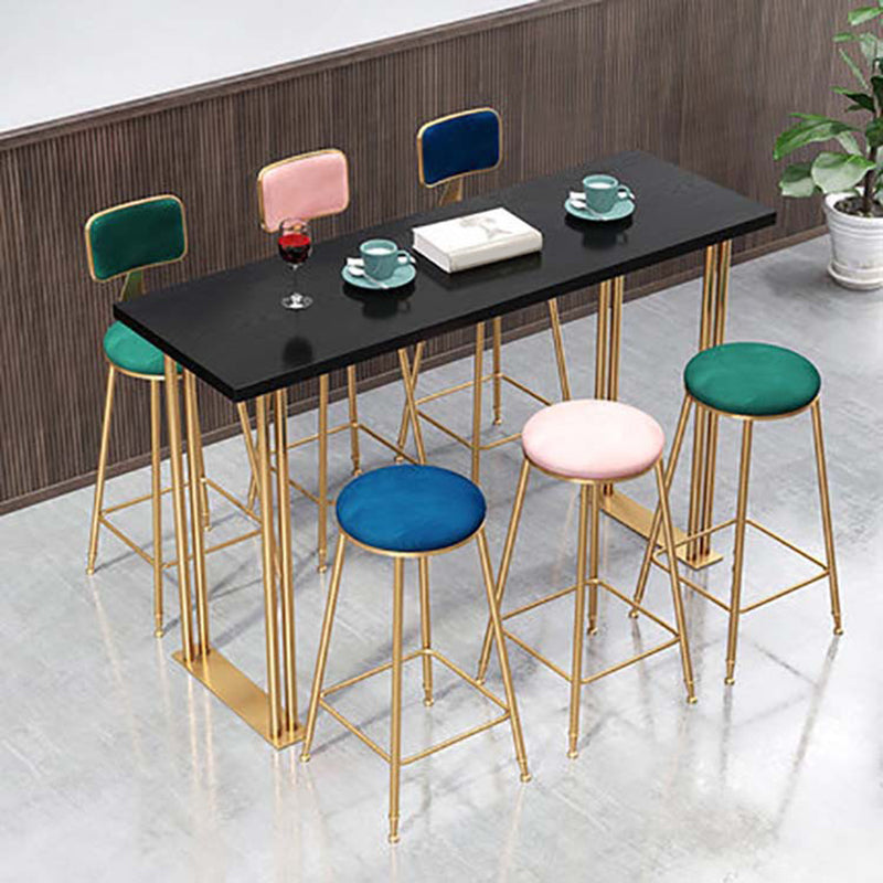 Table de pub de bistro de style glamour de table rectangulaire en bois pour utilisation sur patio