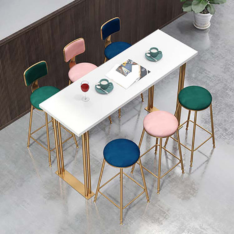 Table de pub de bistro de style glamour de table rectangulaire en bois pour utilisation sur patio