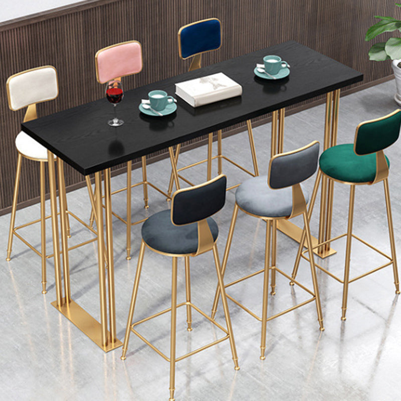 Table de pub de bistro de style glamour de table rectangulaire en bois pour utilisation sur patio