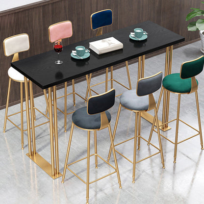 Table de pub de bistro de style glamour de table rectangulaire en bois pour utilisation sur patio
