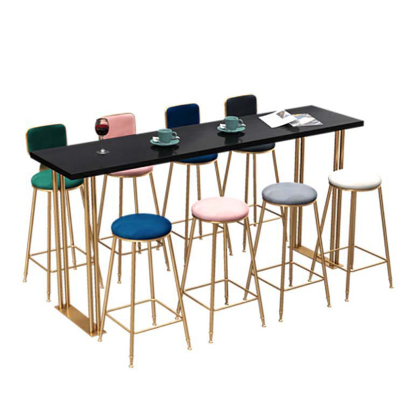 Table de pub de bistro de style glamour de table rectangulaire en bois pour utilisation sur patio
