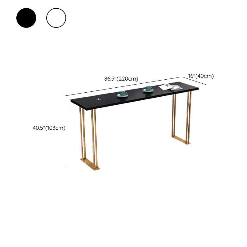 Table de pub de bistro de style glamour de table rectangulaire en bois pour utilisation sur patio