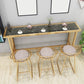 Modern Bar Height Table Faux Marble Top Bistro Table with Gold Base Black Without Chairs Clearhalo 'Bar Furniture' 'Bar Tables' 'bar_tables' 'furn' 'furn_bar_tables' 'Furniture' 'Kitchen & Dining Furniture' 6474638