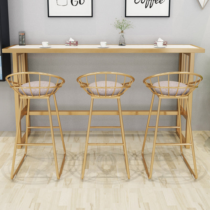 Modern Bar Height Table Faux Marble Top Bistro Table with Gold Base Clearhalo 'Bar Furniture' 'Bar Tables' 'bar_tables' 'furn' 'furn_bar_tables' 'Furniture' 'Kitchen & Dining Furniture' 6474644