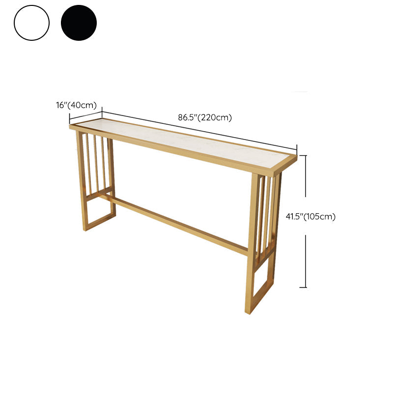 Modern Bar Height Table Faux Marble Top Bistro Table with Gold Base Clearhalo 'Bar Furniture' 'Bar Tables' 'bar_tables' 'furn' 'furn_bar_tables' 'Furniture' 'Kitchen & Dining Furniture' 6474650