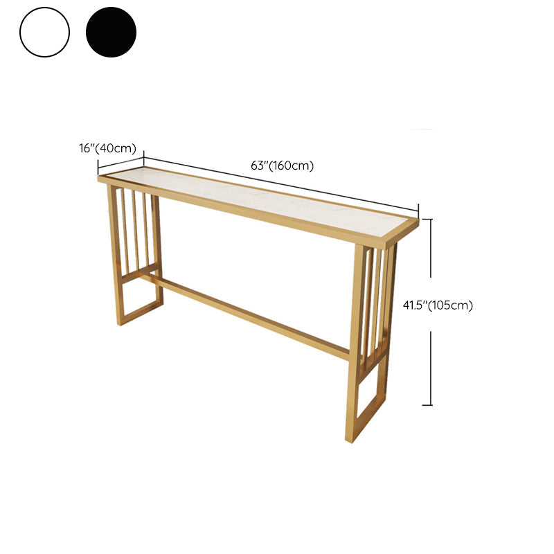 Modern Bar Height Table Faux Marble Top Bistro Table with Gold Base Clearhalo 'Bar Furniture' 'Bar Tables' 'bar_tables' 'furn' 'furn_bar_tables' 'Furniture' 'Kitchen & Dining Furniture' 6474652