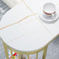 Stone Top Bar Height Table Modern Style Bistro Pub Table with 2 Shelves Clearhalo 'Bar Furniture' 'Bar Tables' 'bar_tables' 'furn' 'furn_bar_tables' 'Furniture' 'Kitchen & Dining Furniture' 6474687