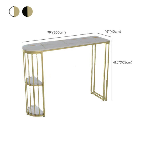 ストーントップバーの高さテーブルモダンスタイルビストロパブテーブル2つの棚付き