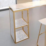 Rectangular Bar Height Table Faux Marble Top Bistro Pub Table for Patio Use Clearhalo 'Bar Furniture' 'Bar Tables' 'bar_tables' 'furn' 'furn_bar_tables' 'Furniture' 'Kitchen & Dining Furniture' 6474741