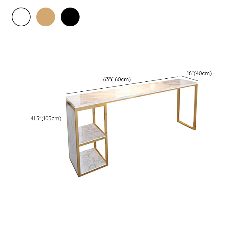 Rectangular Bar Height Table Faux Marble Top Bistro Pub Table for Patio Use Clearhalo 'Bar Furniture' 'Bar Tables' 'bar_tables' 'furn' 'furn_bar_tables' 'Furniture' 'Kitchen & Dining Furniture' 6474754
