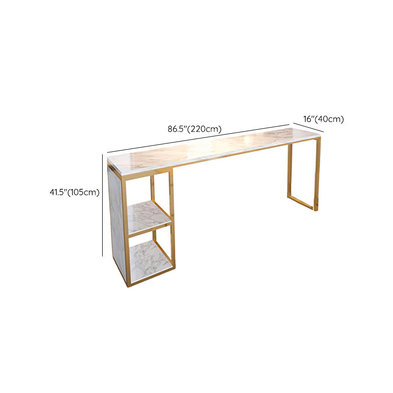 Rectangular Bar Height Table Faux Marble Top Bistro Pub Table for Patio Use Clearhalo 'Bar Furniture' 'Bar Tables' 'bar_tables' 'furn' 'furn_bar_tables' 'Furniture' 'Kitchen & Dining Furniture' 6474757