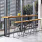Wood Top Bar Height Table Industrial Style Bistro Pub Table for Patio Use
