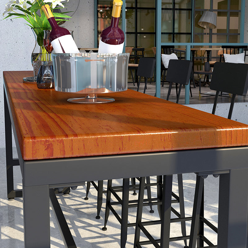 Table à hauteur de bar en bois Table de bistro de style industriel avec base en métal