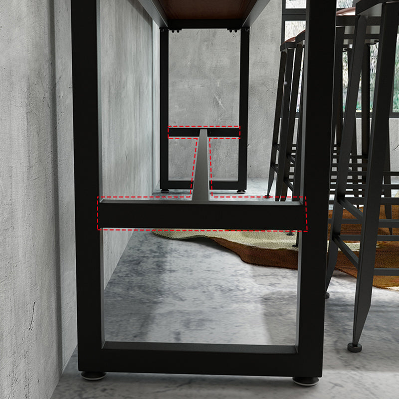 Table à hauteur de bar en bois Table de bistro de style industriel avec base en métal