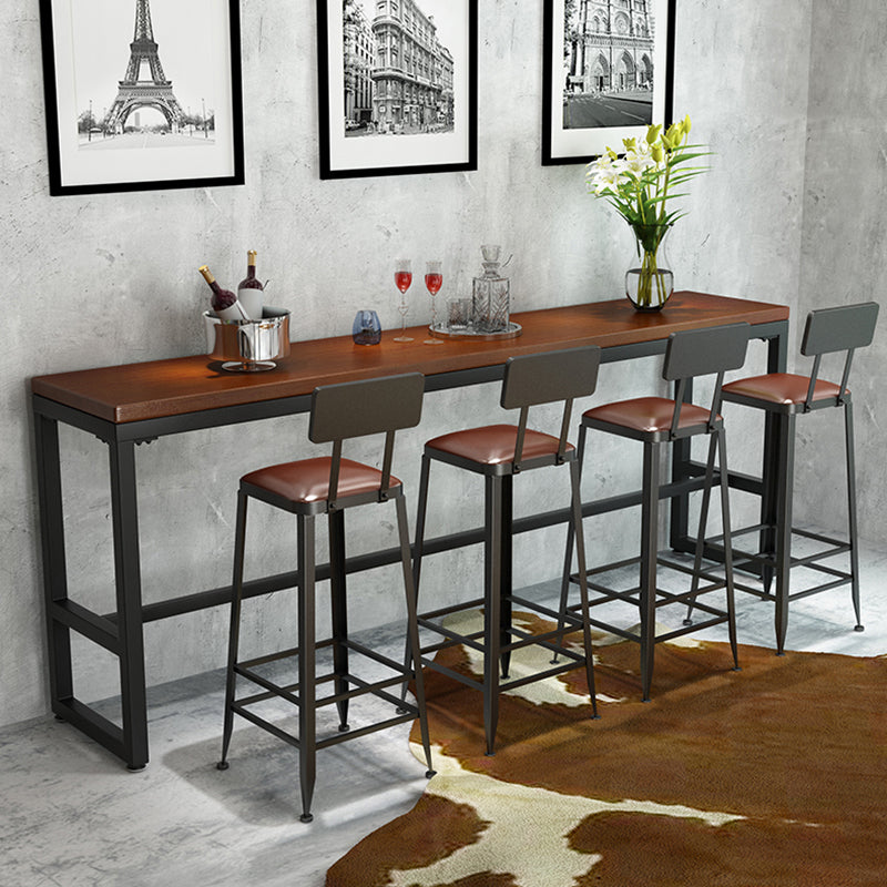 Table à hauteur de bar en bois Table de bistro de style industriel avec base en métal